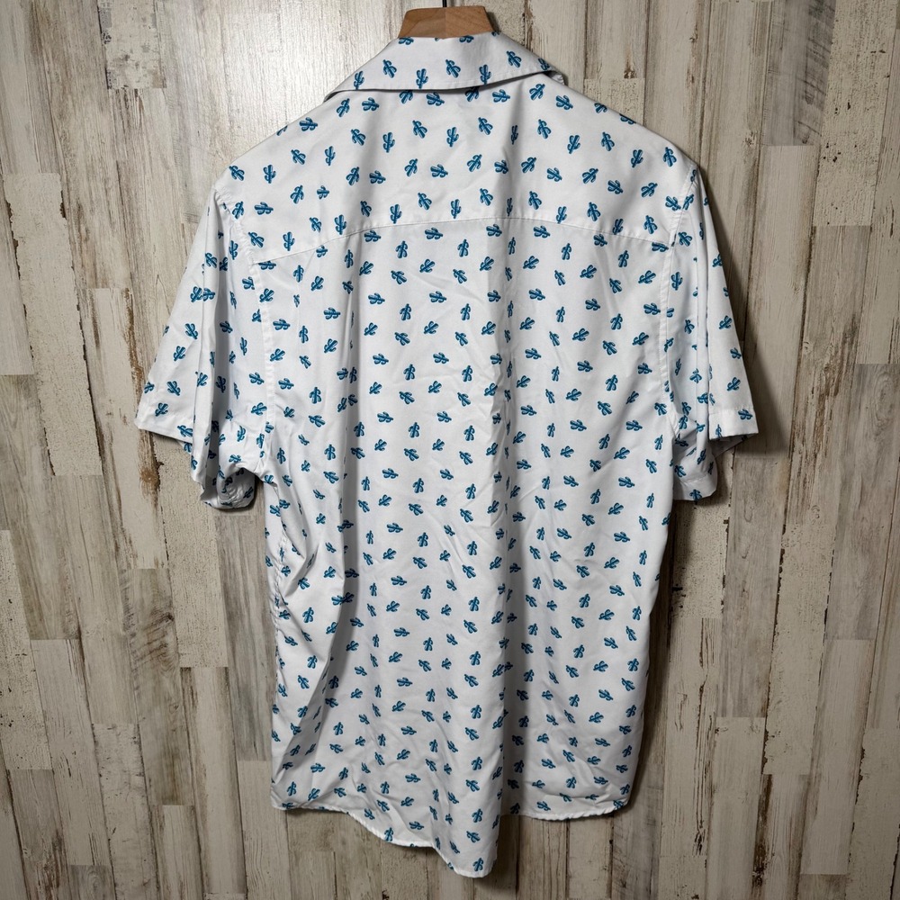 Dixxon Flannel Cactus Print Button‎ Up Short Sleeve Shirt Mens Size Large - Picture 4 of 6